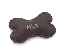Load image into Gallery viewer, Leather bones with squeaker - dog toy
