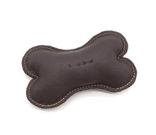 Load image into Gallery viewer, Leather bones with squeaker - dog toy