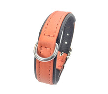 Laden Sie das Bild in den Galerie-Viewer, KvK - Klassik Halsband Curved - Orange & Rot mit Braun