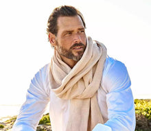 Load image into Gallery viewer, Extra Class Cashmere Scarves - Model Bogota - Creme, Green
