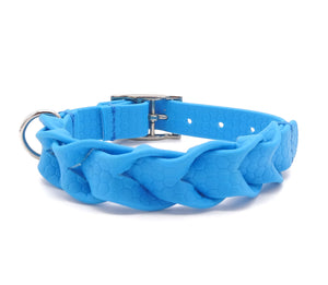 Robustes Halsband in Flecht Optik - Blau