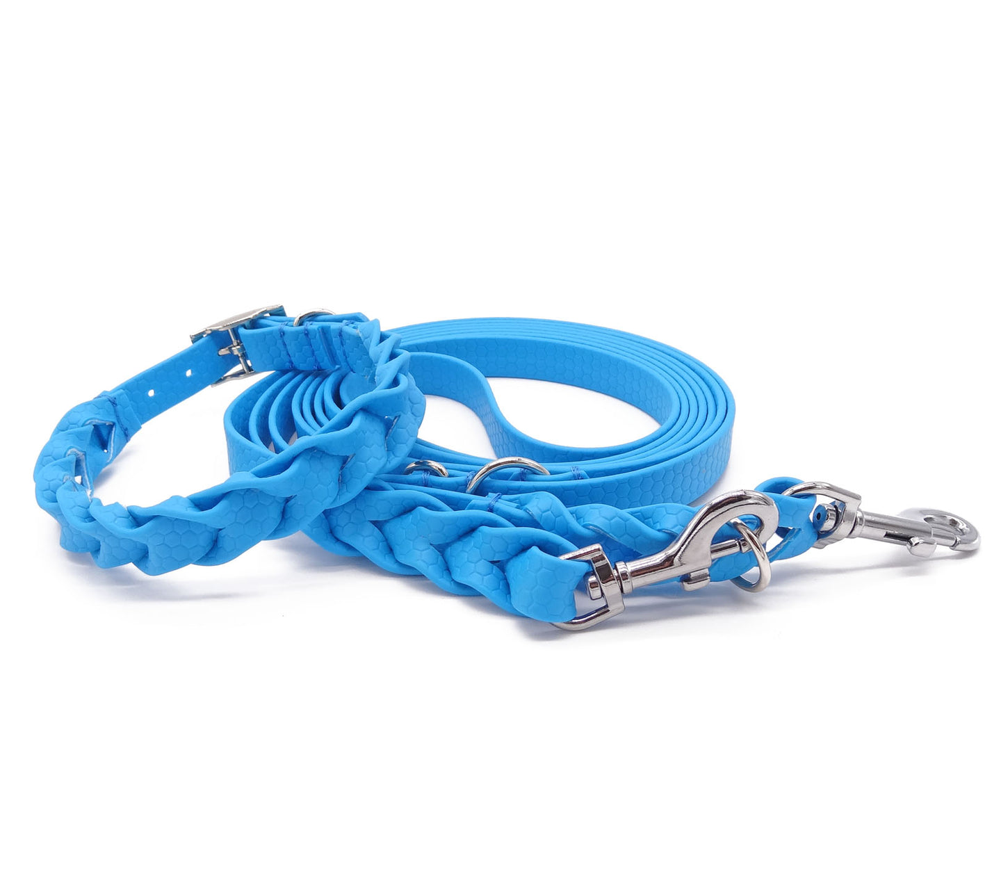 Robustes Halsband in Flecht Optik - Blau