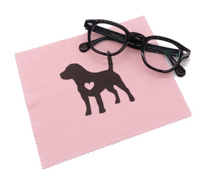 Brillenputztuch in exklusivem Design - Unifarben mit Hunderassen