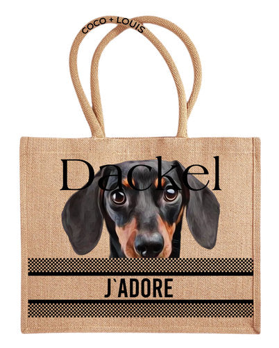 Jute Shopper mit div. Hundemotiven