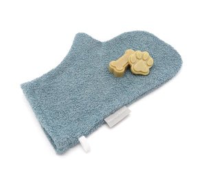 Bamboo terry cloth care glove