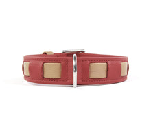 Load image into Gallery viewer, KvK Handcrafted - Classic Curved Collar - Bicolour Beige &amp; Red
