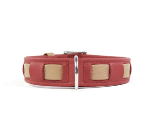 KvK Handcrafted - Classic Curved Collar - Bicolour Beige & Red