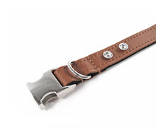 Load image into Gallery viewer, KvK - Clic Leather Collar - Cognac, Chocolate or Black
