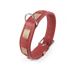 KvK Handcrafted - Classic Curved Collar - Bicolour Beige & Red