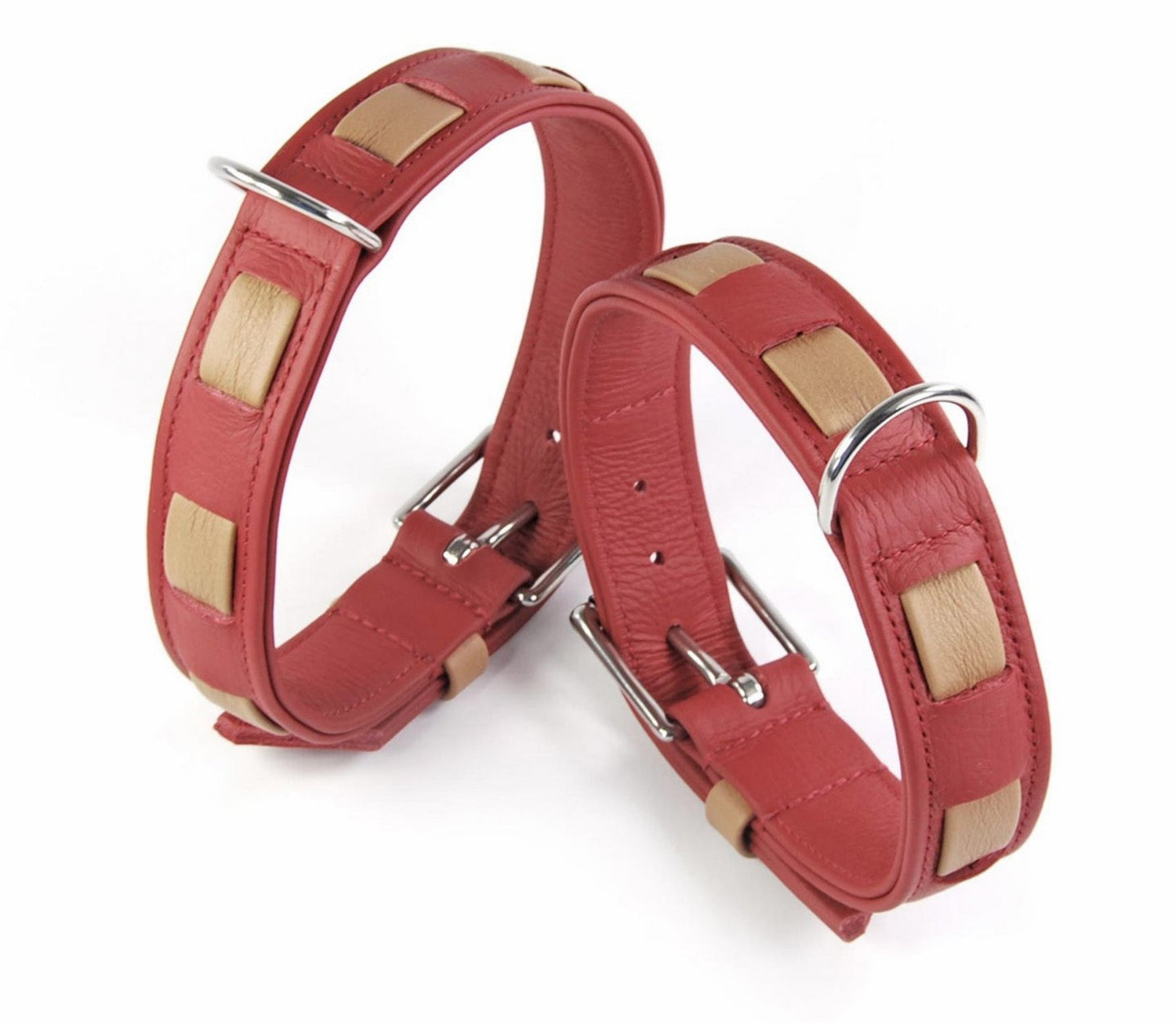 KvK Handcrafted - Klassik Curved Collar - Bicolour Beige & Red