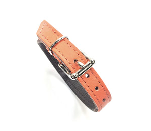 KvK - Klassik Halsband Curved - Orange & Rot mit Braun