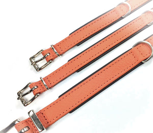 KvK - Klassik Halsband Curved - Orange & Rot mit Braun