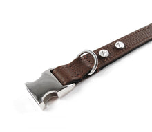 Load image into Gallery viewer, KvK - Clic Leather Collar - Cognac, Chocolate or Black
