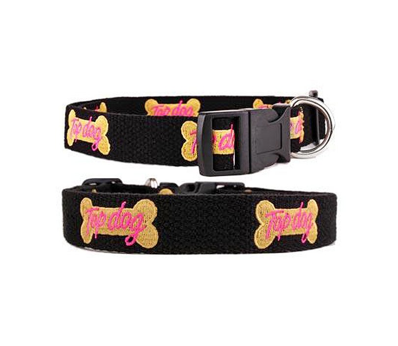 Top Dog - Embroidered collar & leash set